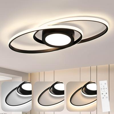 TEMU Modern Minimalist Style Ceiling Light, Dimmable, Luxurious, 48w, Adjustable Color Temperature (3000k-6500k), With Remote Control, Suitable For Bedroom, Living Room, Kitchen, Office Image