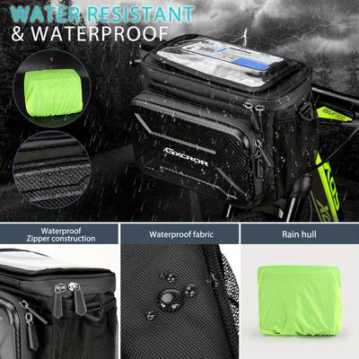 TEMU 6l Waterproof Bike Handlebar Bag With Adapter -waterproof Touch Screen Handlebar Bag, Fit For Ebikes & Electric Bicycles, Eva Material, 6-liter Bicycle Front Basket Image