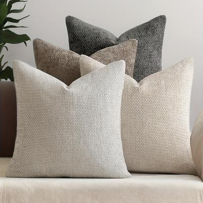 TEMU 4pcs Set Of Holiday Neutral Decorative Sofa Pillow Covers Soft Chenille Pillow Covers Farmhouse Bohemian Cushion Covers Suitable For Home Decor Sofa Bedroom Living Room Party Decoration Image