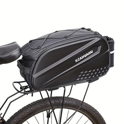 TEMU Waterproof Hard Shell Bike Bag - Adjustable Strap, Multiple Compartments, Camera & Water Bottle Holder, Eva Material, Black - Mountain Biking & Commuting, Mountain Bike Accessories Image