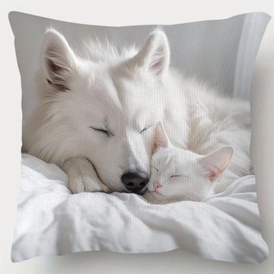 TEMU 1pc , Double-sided Swiss , , Washable, , , Cushion For , 18x18 (no ) Image