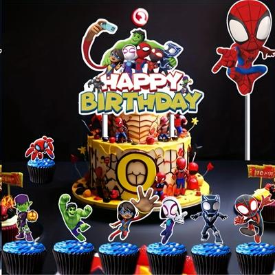 TEMU 9pcs Set Of -man And His Birthday Theme Flags Suitable For Birthday Party Decoration Card Inserts Theme Event Party Decoration Card Inserts Perfect Birthday Party Gift Image