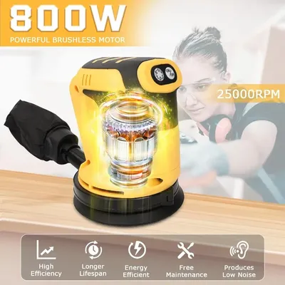 for Dewalt 20V Battery 125mm Brushless Motor Cordless Orbital Sander Wood Metal Waxing Polishing Grinder