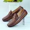 YRZL Herren-Loafer, PU-Leder, Slip-on-Schuhe, atmungsaktiv, zum Fahren, Mokassins, lässige Bootsschuhe für Herren, rutschfest, bequem, Größe 46