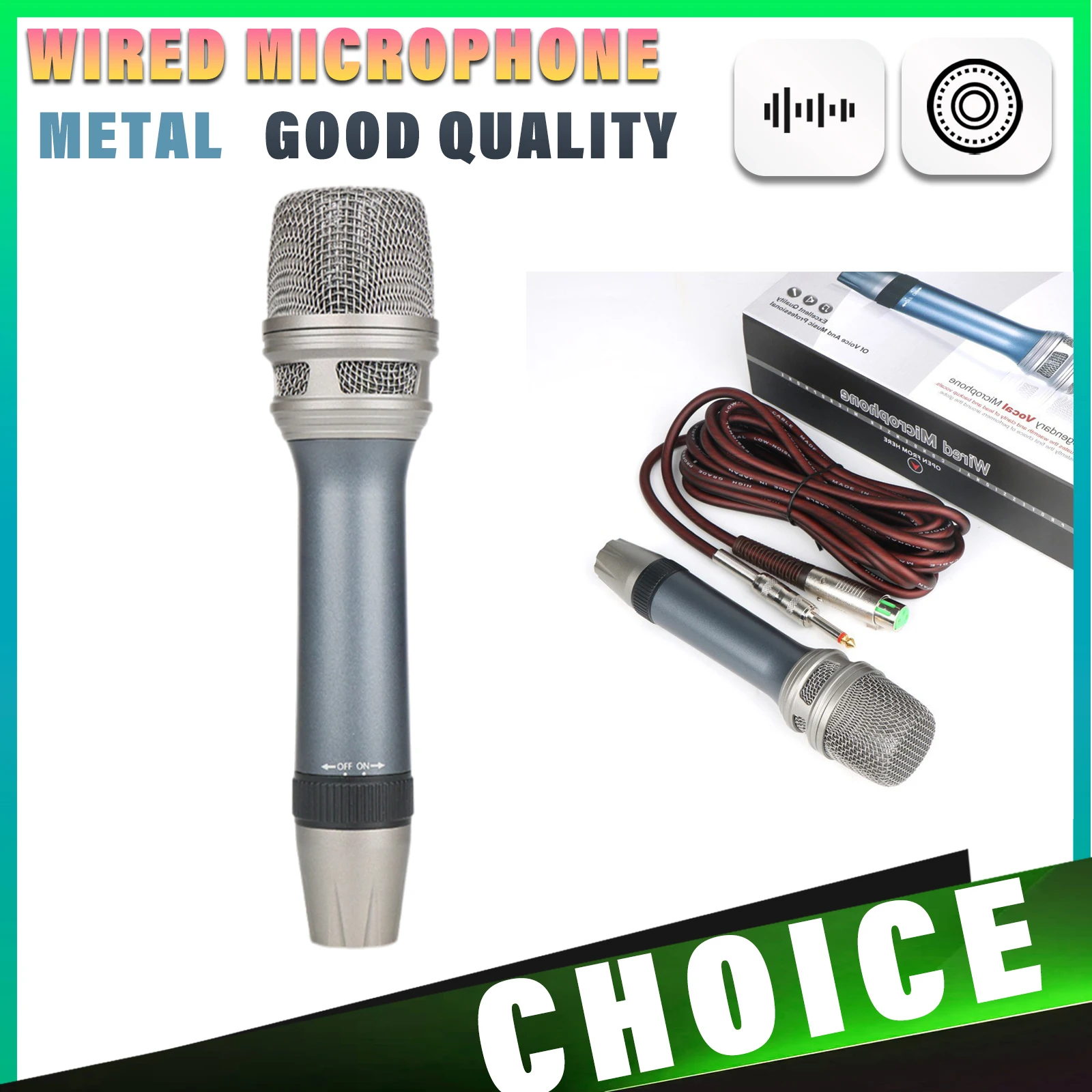 Dynamisches Supernieren mikrofon für Bühnen gesang Profession elles Kabel mikrofon für Karaoke-Aufnahmen Image