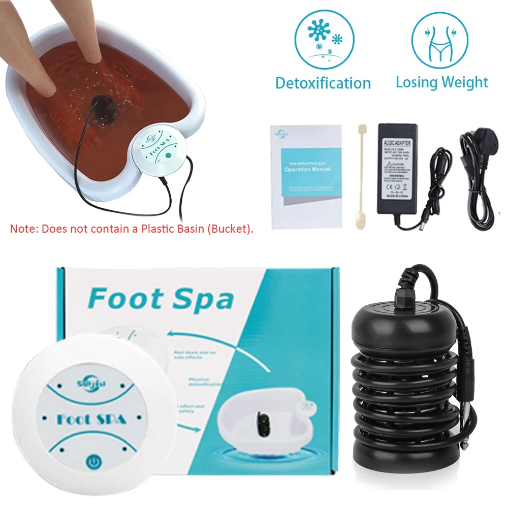 Detox Ionic Foot Spa Bad Maschine Entgiftung Mini Fußbad Ionen Gesundheitstherapie Reinigen Footspa Vibration Beste Pflege Arrays Aqua Image