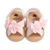 0-18 Monate Baby Mädchen Sommersandalen Niedliche große Blumen Flache Schuhe Rutschfeste Sohle Kleinkind Lauflernschuhe