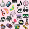 1/22PCS Musikinstrument Schuh Charms, Rosa Klavier Radio Zubehör Pins für Sandalen, Violine Clogs Schnalle Schuhe Dekoration