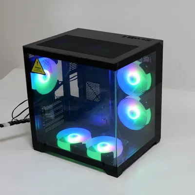 MANMU Micro Atx Pc Case Cpu Case Gaming Case Pc Gaming Computer Tempered Glass For Pc With 7 Fan