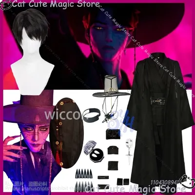 Anime Film Dämon Hunter Singen Cosplay Jinu Saja Junge K-pop Gruppe Korea Stil Anzug Hut Schwarz Y2K Gothic Halloween angepasst Image