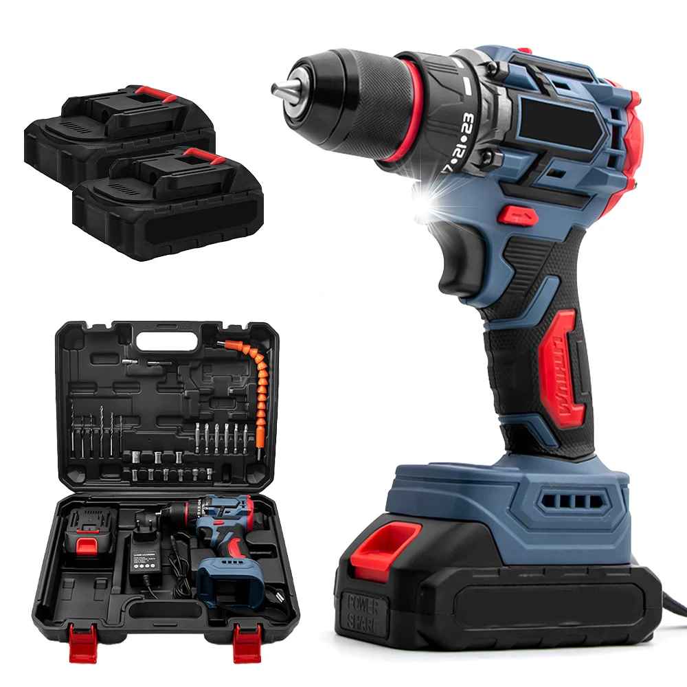 Akku-bürstenlose elektrische Bohrmaschine mit hohem Drehmoment 2-Gang-Metallfutterschraubendreher Home DIY Elektro werkzeug für Makita 18V Batterie Image