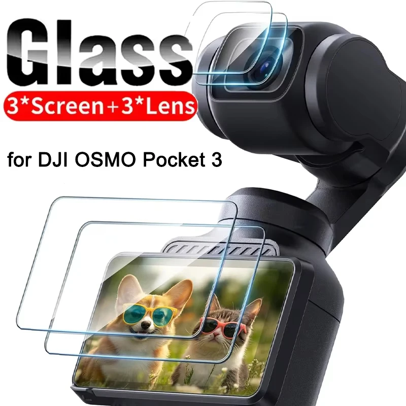 Für DJI OSMO Pocket 3, Displayschutzfolien und Kameraobjektiv, HD-Hartglasfolie, vollständige Abdeckung, Schutzfolie für DJI Osmo Pocket 3 Image