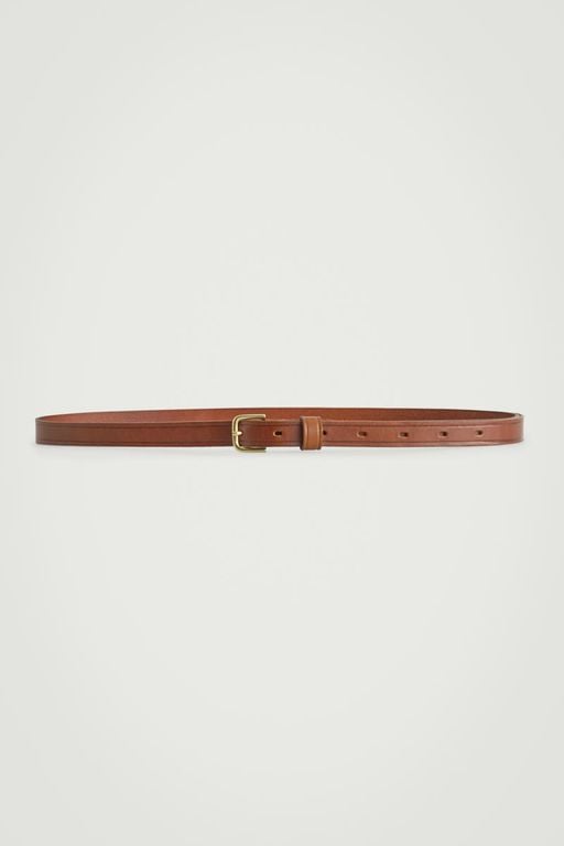 Slim Leather Belt - Yellow - COS Belts