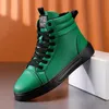 Frühlingsmode, grüne Herren-Turnschuhe, 2025, hohe Skateboard-Schuhe für Männer und Frauen, bequeme Unisex-Leder-Turnschuhe, Größe 35–46