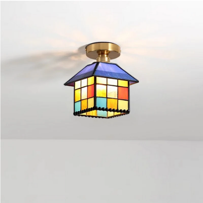 Hausdekoration Deckenleuchter Moderne Glas Pendelleuchte für Schlafzimmer Restaurant Küche Hängelampe Tiffany Leaf Island