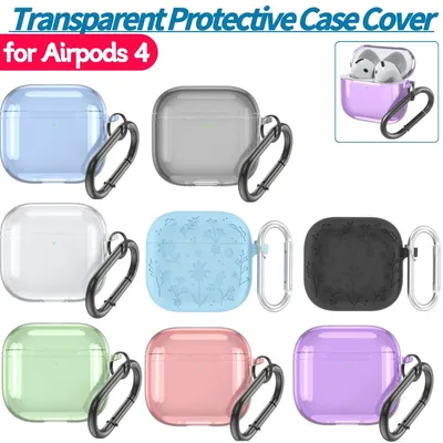 Transparente Schutzhülle aus TPU, stoßfest, kabellose Kopfhörer-Abdeckung, transparente Schutzhülle für Apple AirPods 4 2024, Ladehülle Image