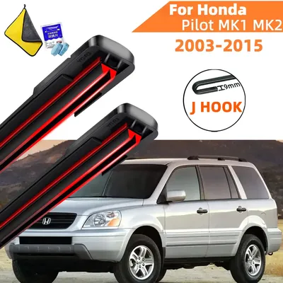 Double Rubber Car Wipers for Honda Pilot MK1 MK2 Front Blade Brushes Cutter Automobiles Accessorie Wiper Windscreen Wear Wiper