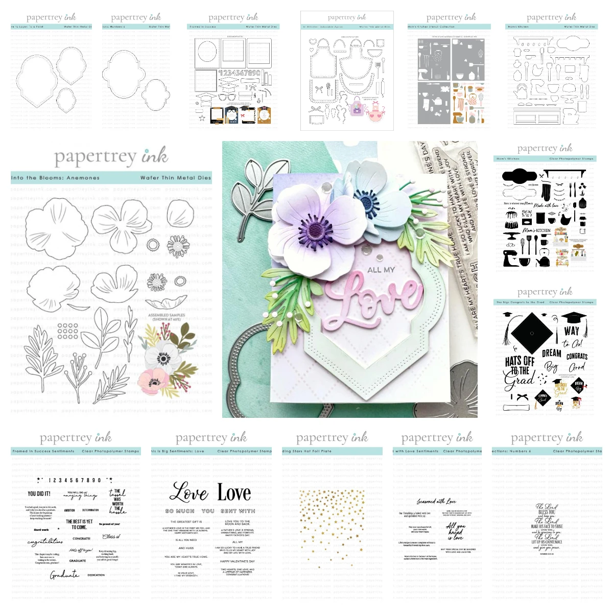 Into the Blooms: Anemones Dies Metal Cutting Dies Stamps Hot Foil Scrapbook Paper Card Album DIY Craft Decoration Mother's Day