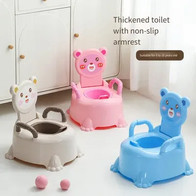 BearShaped Potty Training Chair for Toddlers Detachable BabyToilet Seat with Cartoon Design Anti-Slip Home Use Potty for 1-3olds