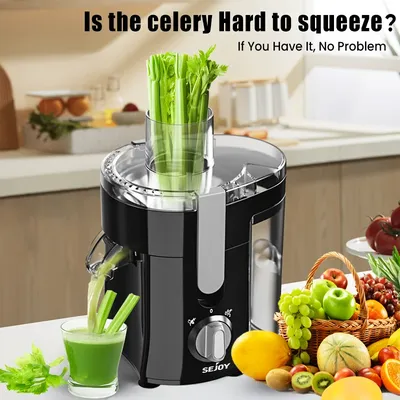 SEJOY 300W Centrifugal Juicer Machine Electric Citrus Juicer Extractor Machine Fruit Veg Blender Automatic Pulp Ejection