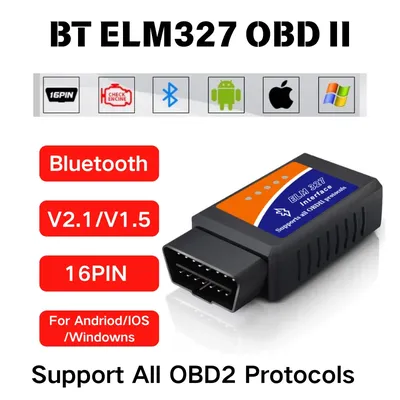 Bluetooth ELM327 OBD2 Code Reader Scanner V1.5/V2.1 Car Diagnostic Tools For Android/iOS/Windows 16PIN Interface Automotive