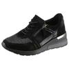 Keilsneaker WALDLÄUFER "H-CLARA-SOFT", Damen, Gr. 3,5 (36), schwarz, Veloursleder, Textil, Lackleder, sportlich, Schuhe Sneaker, mit komfortabler Orthotritt-Ausstattung, Weite H