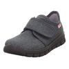 Hausschuh SUPERFIT "BOBBY WMS: Mittel", Kinder, Gr. 30, grau (dunkelgrau), Baumwolle, meliert, casual, Schuhe, Klettschuh mit Baumwoll-Futter, Größenschablone zum Download