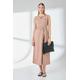 Principles Womens Brown Contrast Detail Belted Utility Midi Dress - Beige Viscose - Size 14 UK | Principles Sale | Discount Designer Brands