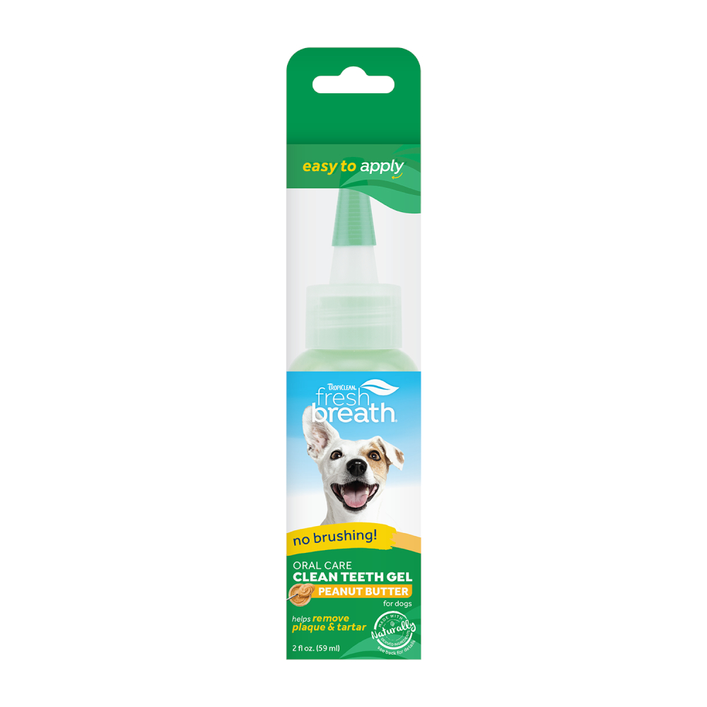 TropiClean Fresh Breath Burro di arachidi Gel per l'igiene dentale - Set %: 2 x 59 ml