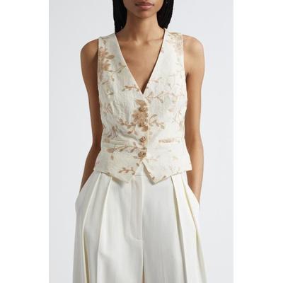 Dara Embroidered Vest - White - Ramy Brook Jackets