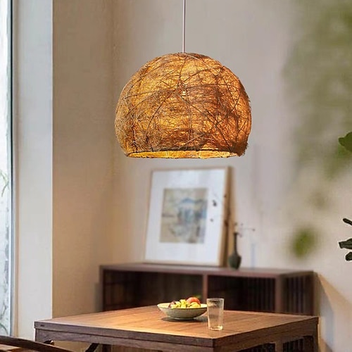 Wabi-Sabi-Rattan-Kronleuchter, Vintage, kreativer handgewebter Rattan-Kronleuchter für Wohnzimmer und Esszimmer Image