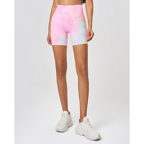 Damen Fitnesshose Pilates-Hosen Yogahose Leicht Hohe Taille Fitnessstudio Pilates Zumba Unterteile Einfarbig Violett Dunkelrosa Hellbraun Sport Sportkleidung Image