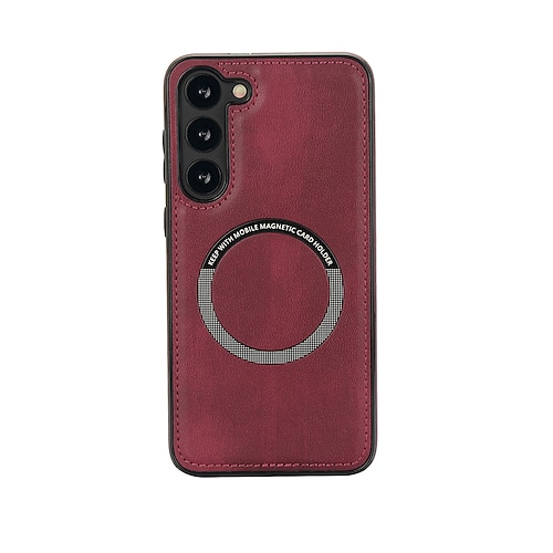 Handy Hülle Handyhüllen Für Samsung Galaxy S25 S25 Edge S24 S23 S22 Plus Ultra S23 FE A55 5G A35 5G A15 A14 Rückseite Magnetisch Unterstützt kabelloses Laden Stoßfest Retro TPU PU-Leder Image