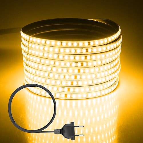 Wasserdichter LED Lichtstreifen Flexibles Band Seil Licht 120 LEDs/M Kein Treiber benötigt mehrere Farben Perfekt für Innen- und Außenbereich AC 220~240V 1 Stück für Image