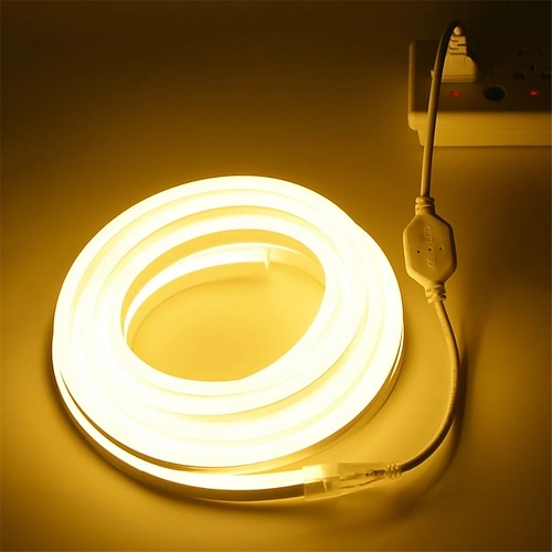 Wasserdichte LED Neonröhre 30M 25M 20M 15M 10M 5M 3M 2M 1M AC 220V-240V SMD 2835 Flexible Neonstreifen einfarbig für Außen dekorative Beleuchtung Image