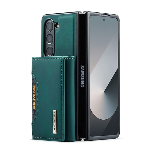 Handy Hülle Handyhüllen Für Samsung Galaxy Z Fold 7 Z Fold 6 Z Fold 5 Z Fold 4 Z Fold 3 Rückseite Mit Ständer Abnehmbar Magnetisch Retro TPU PC PU-Leder Image