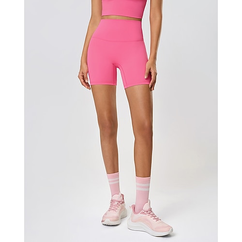 Damen Fitnesshose Pilates-Hosen Yogahose Leicht Hohe Taille Fitnessstudio Pilates Zumba Unterteile Einfarbig Violett Dunkelrosa Hellbraun Sport Sportkleidung Image