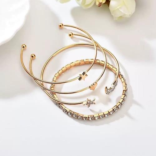 Damen Armband Tropisch MOON Herz Stern Punk Stilvoll Legierung Armband Schmuck Silber / Gold Für Party