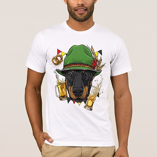 T-Shirt Bayerisch München Deutsch alpin T-Shirt Ärmel Grafik für Herren Erwachsene Heißprägen für Karneval Oktoberfestbier Party Alltagstauglich Image