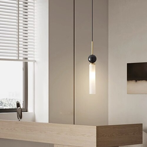 Messing Natur/Schwarz Marmor Pendelleuchte verstellbare Pendelleuchte Draht Hängeleuchte moderne minimalistische Messing Lampenkörper Beleuchtungskörper hohe Decke für Schlafzimmer Wohnzimmer Image