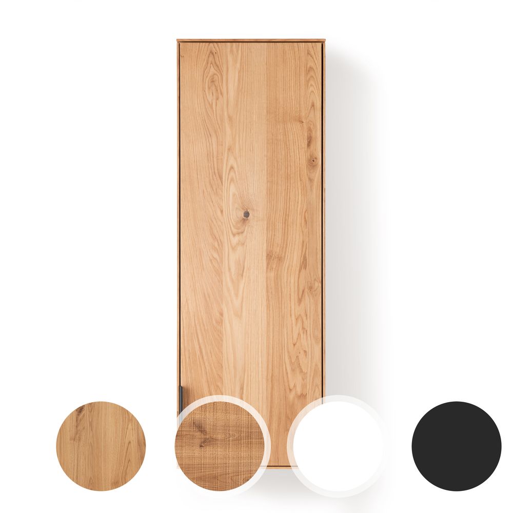 Massivholz »Lugano« Hängevitrine II Weißglas Front / Anschlag rechts