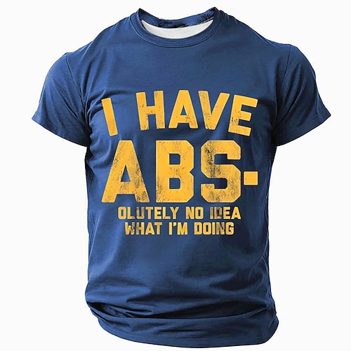 Herren Lustiges Wortspiel T-Shirt Ich habe ABS-solut keine Ahnung was ich tue Graphic Kurzarm Shirt Image