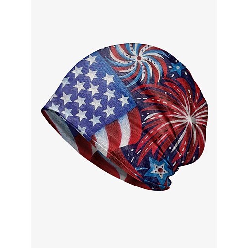 USA 250. Jubiläum Frauen Amerikanische Flagge Bedruckte Mütze Halsgaiter Doppelnutzung - Patriotischer Stil weiches Polyester Einheitsgröße passt den meisten für Aktivitäten im Freien und Feiern am Image