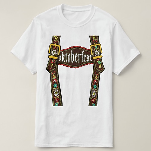 T-Shirt Bayerisch München Deutsch alpin T-Shirt Ärmel Grafik für Herren Erwachsene Heißprägen für Karneval Oktoberfestbier Party Alltagstauglich Image