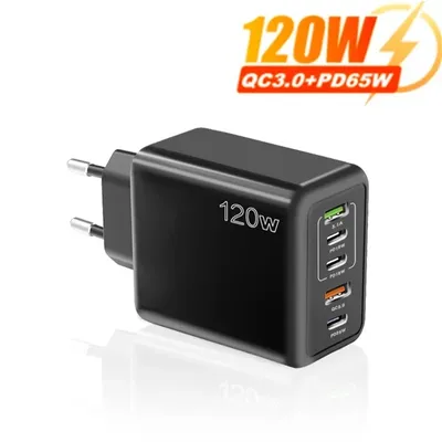 USB 120 W Ladegerät 5 Ports PD Schnelle Lade Telefon Ladegerät Adapter Für iPhone Samsung Xiaomi Huawei Multi Ports Typ C Wand Ladegerät