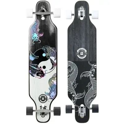 38" Drop-Through Longboard Cruiser – Plataforma de Arce, Ruedas de PU de 70 Mm