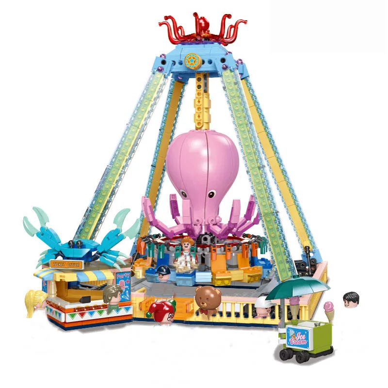 Auf Lager moc kreative Spielplatz Octopus Tornado Bausteine Modellbau Set für Kinder Ziegel Montage Geschenk Image