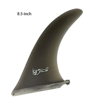 NEW 8"8.5"9"9.75"10.5" Single Center Fin for Longboard |Transparent black Fiberglass， Easy Install for Beginners