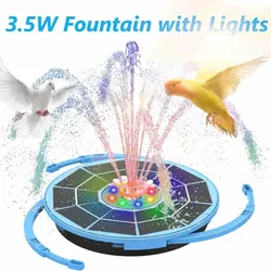 Pompe de fontaine solaire monocristallin à couche de verre 3,5 W avec lumières de couleur LED pour la décoration extérieure et de jardin, bleu clair violet