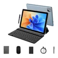 PRITOM Tablet Android 14 da 10,1 pollici, 8 GB (4+4 Espandi) RAM + 128 GB ROM, Octa Core, WiFi 5G, con tastiera, mouse, custodia